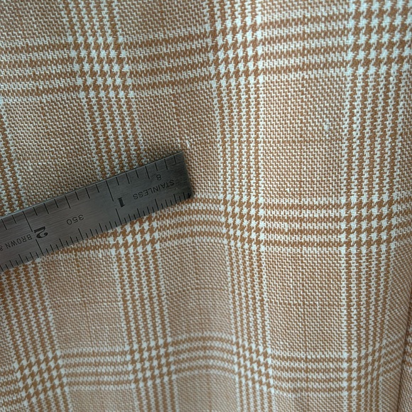 J. Crew Ludlow Plaid Ivory Peach Linen Blazer Jacket Size 8 - Picture 15 of 15